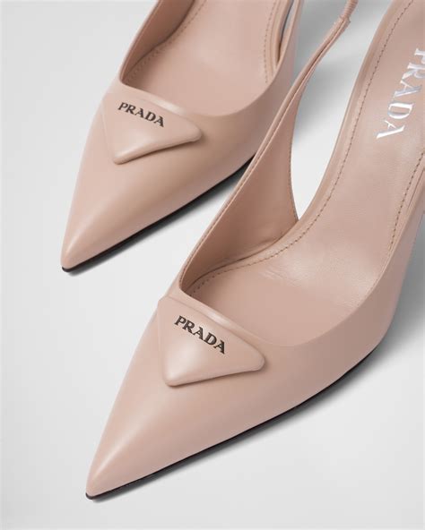 décolleté prada cipria|Décolleté slingback in pelle spazzolata Cipria .